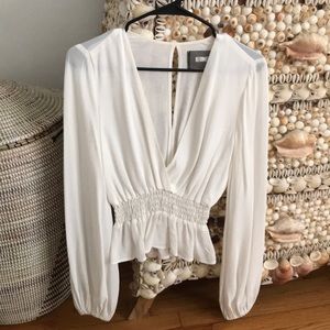 Reformation White peplum top
